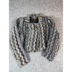 Vintage 80s Its Magic By Tony Garment Crop Sweater Womens S/M Geometric Crochet